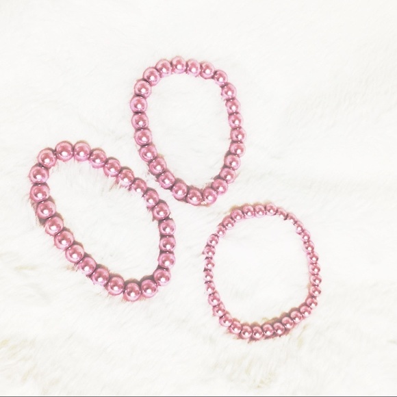 🆕3pc LUXE Stackable Faux Pink Pearl Bracelet Set
Handmade Power Stretch Layered - Picture 2 of 15